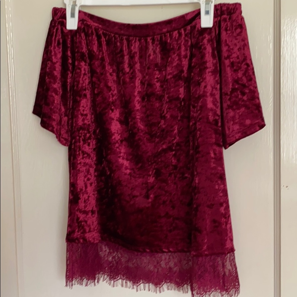 Velvet off the shoulder top